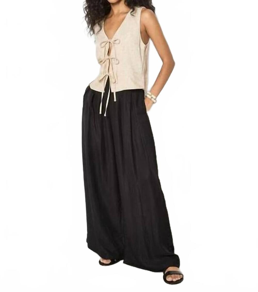 NEW APRICOT tie front linen blend vest in cream